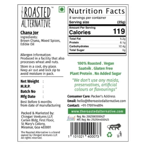 Roasted Chana Jor Nutrition facts