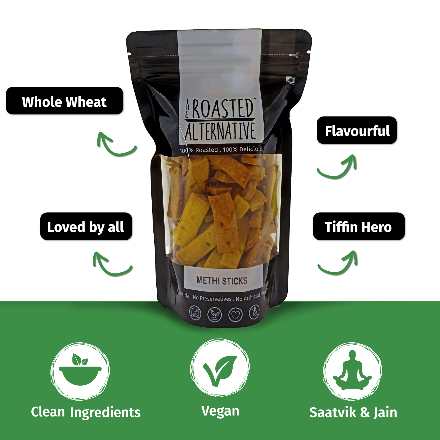 Roasted Whole Wheat Methi Sticks