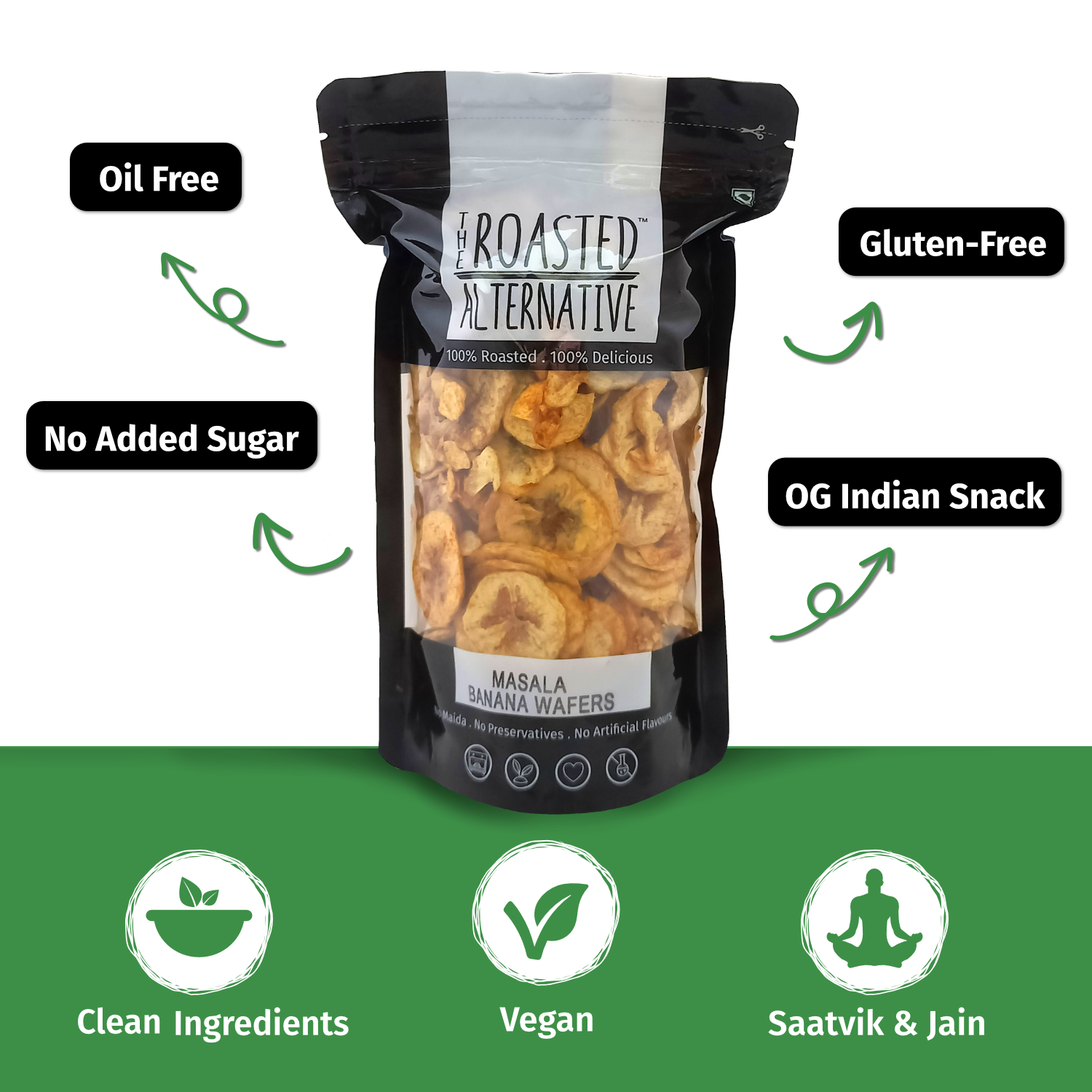 Roasted Oil Free Masala Banana Wafers