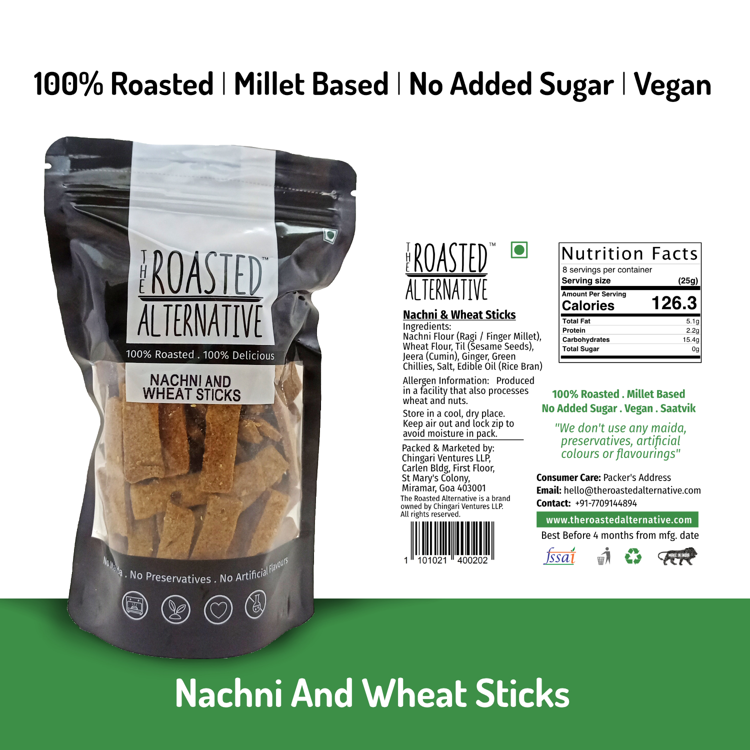 Roasted Nachni & Wheat Sticks